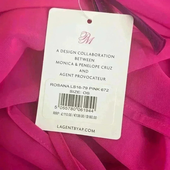 L'Agent by Agent Provocateur Rosana Swim Coverup Pink One Size Women's NEW Sheer - Picture 3 of 4